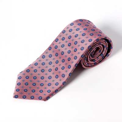 HVN-36 Cravate en tissu VANNERS, petit motif géométrique, rose