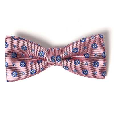 VBF-36 Noeud papillon en tissu VANNERS, motif Komon, rose
