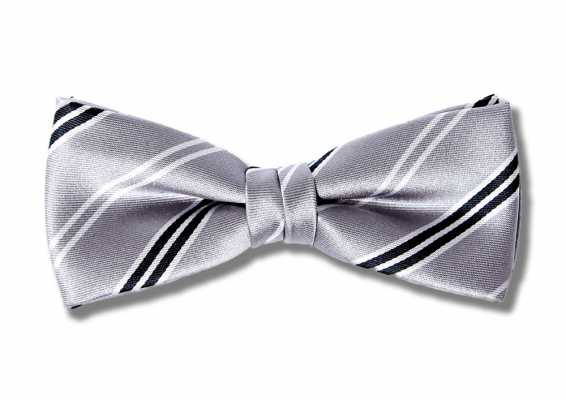 VBF-45 Nœud papillon en tissu VANNERS, argent