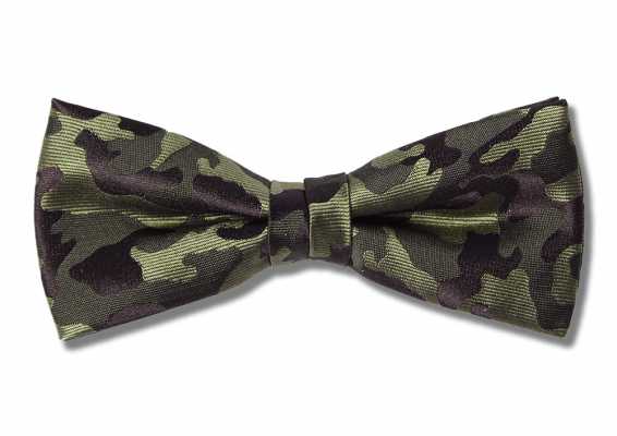 PBF-2 Nœud papillon à motif camouflage vert, en tissu Pentagono