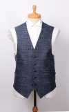 VANNERS-V-042 VANNERS Gilet en tissu tri-matière, à carreaux Glen, bleu marine