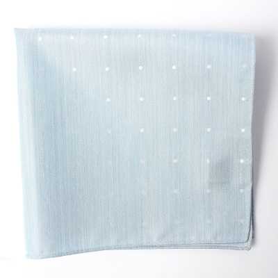 VCF-30 Pochette en tissu VANNERS à motif à pois, jacquard aspect denim, bleu glacier