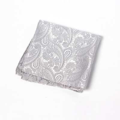 VCF-38 Pochette confectionnée avec le tissu VANNERS, motif Paisley, gris clair