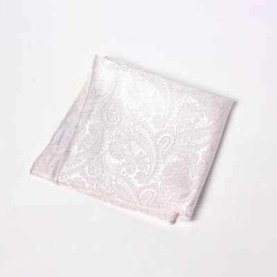 VCF-39 Pochette de costume en tissu VANNERS, motif cachemire, blanche