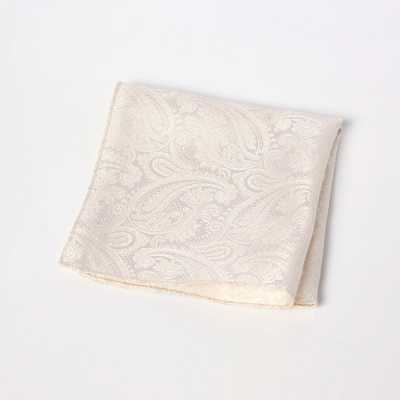 VCF-40 Pochette en tissu VANNERS, motif paisley, blanc champagne