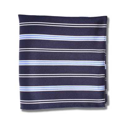 VCF-46 Pochette confectionnée en tissu VANNERS, motif à bordure bleu marine