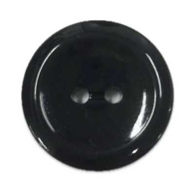 H-3 Bouton noir brillant à deux trous pour tenue habillée