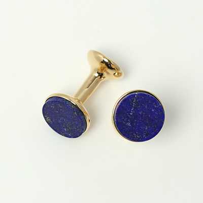 CO-C01-GD CODIS MAYA Boutons de manchette nœud en lapis-lazuli dorés