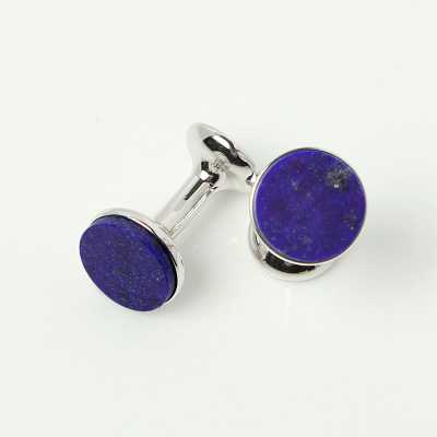 CO-C01-SI CODIS MAYA Boutons de manchette nœud en lapis-lazuli argentés