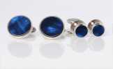E-4 Poignets Et Clous Shell Enduits De Couleur Bleu Marine