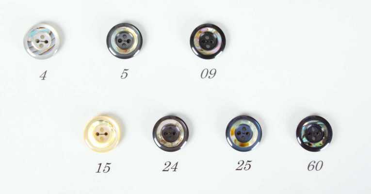 727 Boutons fabriqués au Japon pour costumes et vestes, nacre naturelle/polyester