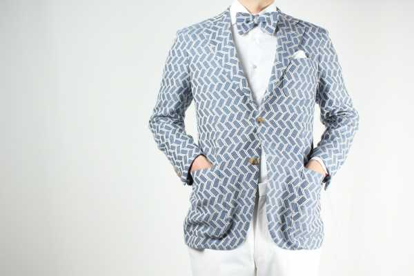 GXPSJ1 Veste à simple boutonnage à carreaux bleus en tissu Pentagono