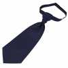 YT-304 Cravate Ascot En Soie Domestique (Cravate Euro) Petit Motif Bleu Marine