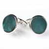 E-6-C Boutons de manchette en coquillage enduits de couleur verte
