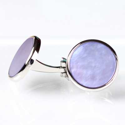 E-10 Boutons de manchette en coquillage revêtus de couleur, violet