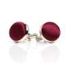 CUFF-V02 Boutons de manchette recouverts en tissu de soie VANNERS, bordeaux