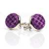 CUFF-V14 VANNERS Soie Textile Noyer Poignets Motif Pied-de-Poule Violet