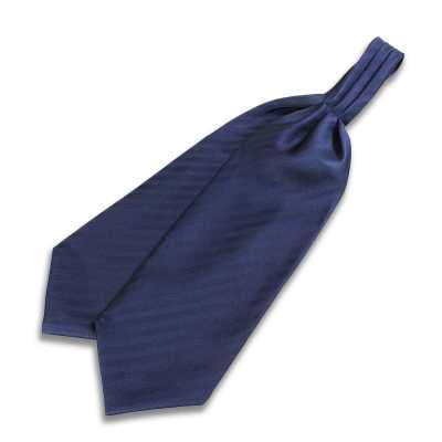 VAS-48 VANNERS Cravate ascot en soie à chevrons bleu marine