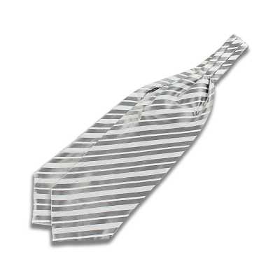 VAS-52 VANNERS Cravate ascot en soie rayée argent