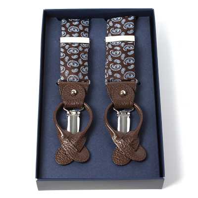 VSR-57 VANNERS Bretelles en soie à motif paisley marron