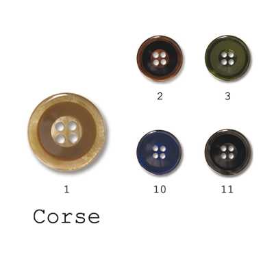コルス Bouton en polyester fabriqué en Italie pour costumes et vestes