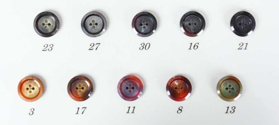 667 Bouton en polyester fabriqué en Italie pour costumes et vestes