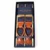 AT-RK20 Albert Thurston Bretelles Komon Motif Rouge Bleu Textile Type Cuir Fin 38mm Largeur