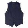 V-304 Gilet habillé, Jacquard de soie, bleu marine