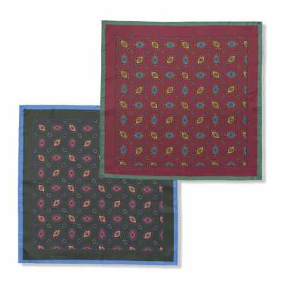 RKC-4883 EXCY FORMAL Pochette de costume en soie imprimée à motif komon