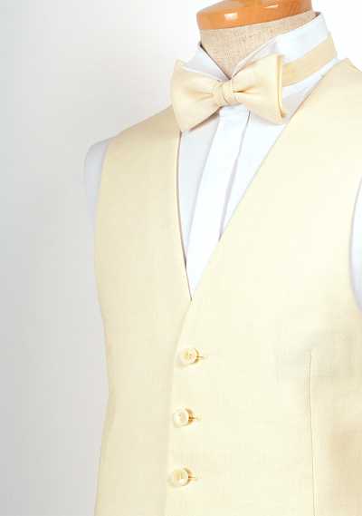 LV-4 Gilet en lin fabriqué au Japon, blanc cassé