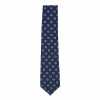 HVN-58 VANNERS Cravate faite main en soie et laine, petit motif, bleu marine