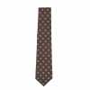 HVN-59 Cravate VANNERS en soie et laine, faite main, petit motif, marron