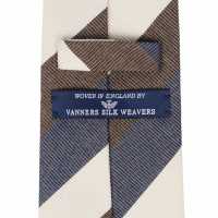 HVN-62 VANNERS Cravate Soie Fait Main Regimental Bleu Marine / Marron[Accessoires Formels] Yamamoto(EXCY) Sous-photo