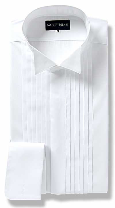 ST-501 Chemise à col cassé, devant plissé et patte de boutonnage cachée