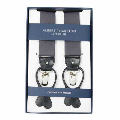 AT-DARKGREY ALBERT THURSTON Bretelles gris foncé élastiques (caoutchouc) 2 en 1