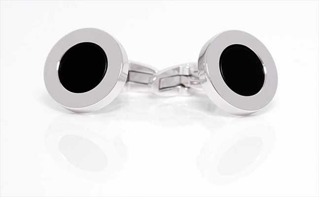 CU925-2G-C EXCY LEGEND Boutons de manchette en argent pur Onyx