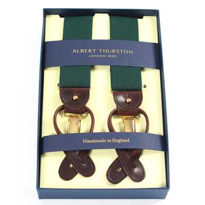 AT-GREEN-XL Bretelles Albert Thurston vertes élastiques taille XL