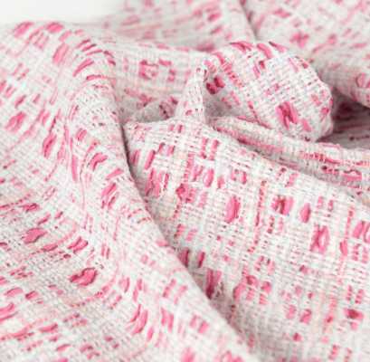 Z7575 LINTON Linton Tweed Made In England Textile Blanc X Rose LINTON Sous-photo