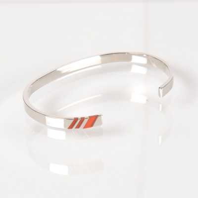 BR-2 Bracelet fabriqué au Japon en agate rouge régimentaire