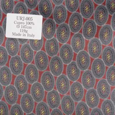 URJ-005 Doublure imprimée 100 % cupro fabriquée en Italie, à petits motifs