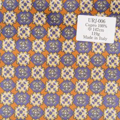 URJ-006 Fabriqué en Italie, doublure imprimée 100 % cupro, motif Komon
