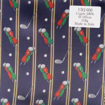 URJ-050 Fabriqué en Italie, doublure imprimée 100 % cupro, motif golf