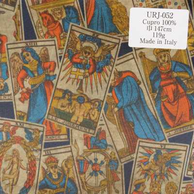 URJ-052 Fabriqué en Italie, doublure imprimée 100 % cupro, motif Pop Card