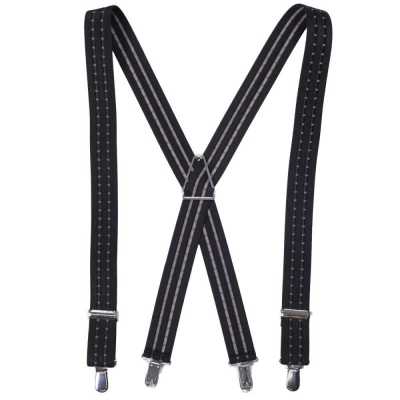 SR-2005 Bretelles style X à 4 pinces noires fabriquées au Japon