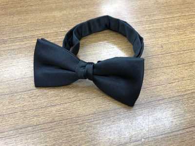 VBF-BK Nœud papillon fabriqué avec un tissu VANNERS satin noir