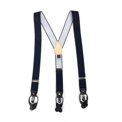 SR-NAVY SR-NAVY Bretelles EXCY bleu marine uni 2-en-1 35 mm élastiques