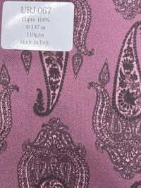 URJ-067 Made In Italy 100% Cupra Doublure Imprimée Gros Motif Paisley Violet Foncé[Garniture] SDC Sous-photo