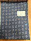 URJ-070 Fabriqué En Italie 100 % Cupra Doublure Imprimée, Petit Motif Floral, Bleu