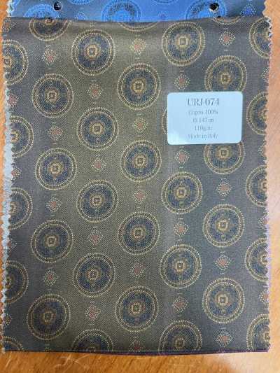 URJ-074 Doublure imprimée 100 % Cupra, dégradé marron, fabriquée en Italie