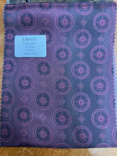 URJ-075 Fabriqué en Italie Cupro 100 % Doublure imprimée Dégradé rouge foncé